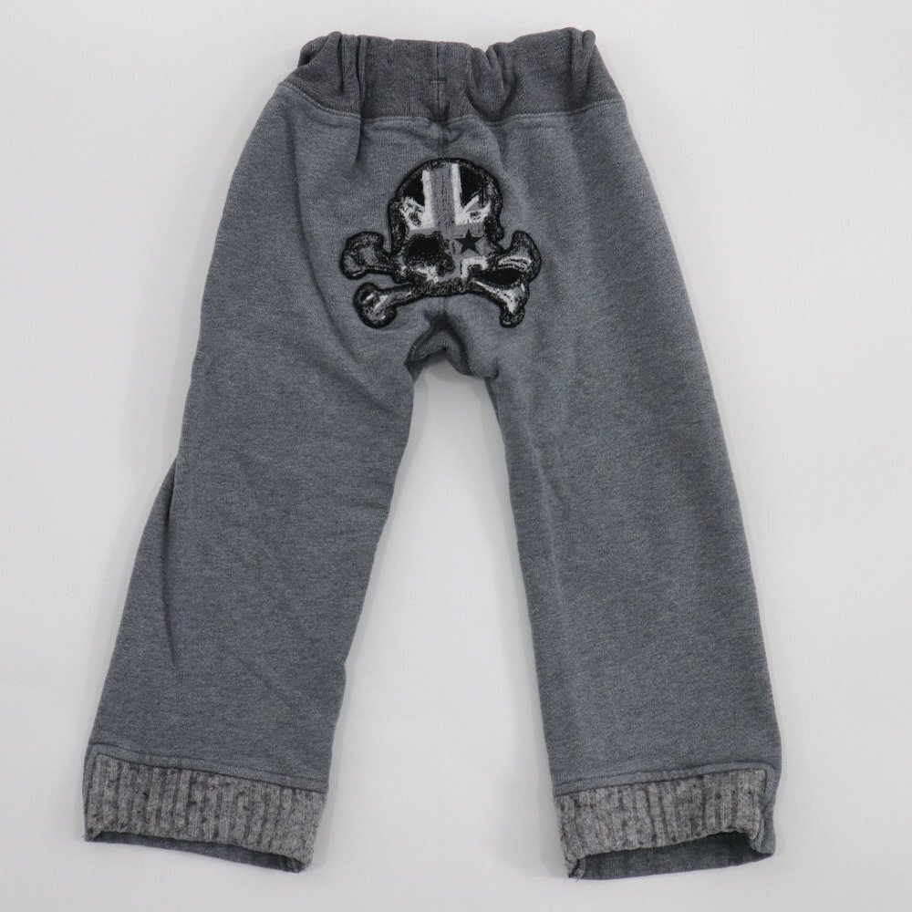 Rock Star Baby Joggers Pants Boys 5-6T Gray Skull